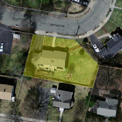 80 Hatfield Rd, Newton MA  02465-1229 aerial view