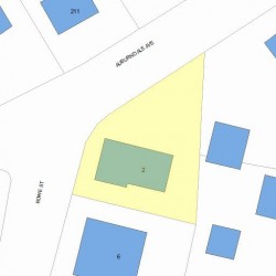 2 Rowe St, Newton MA 02466-1508 plot plan