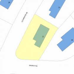 25 Clearwater Rd, Newton MA  02462-1132 plot plan