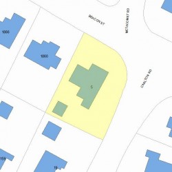 5 Carlton Rd, Newton MA 02468-1901 plot plan