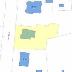 12 Cottage St, Newton MA 02464-1247 plot plan