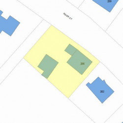 286 River St, Newton MA  02465-1436 plot plan