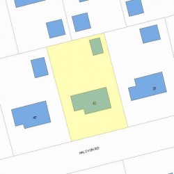 43 Halcyon Rd, Newton MA 02459-2431 plot plan