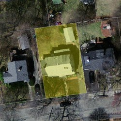 169 Oliver Rd, Newton MA  02468-2322 aerial view