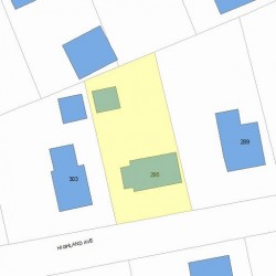 295 Highland Ave, Newton MA  02465-2513 plot plan