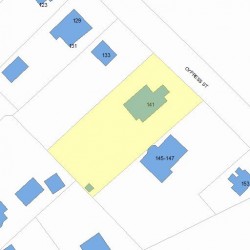 141 Cypress St, Newton MA  02459-2225 plot plan