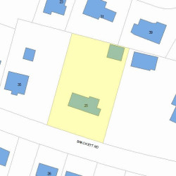 25 Brackett Rd, Newton MA  02458-2611 plot plan