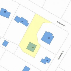 106 Bellevue St, Newton MA  02458-1921 plot plan