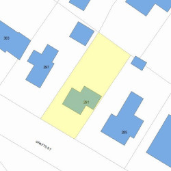 291 Crafts St, Newton MA  02460-1201 plot plan