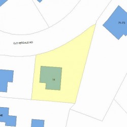 14 Cloverdale Rd, Newton MA  02459-2429 plot plan