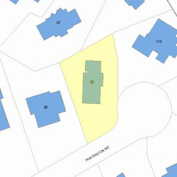 92 Huntington Rd, Newton MA  02458-2417 plot plan