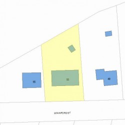55 Staniford St, Newton MA  02466-1108 plot plan