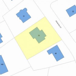 39 Sterling St, Newton MA  02465-2614 plot plan