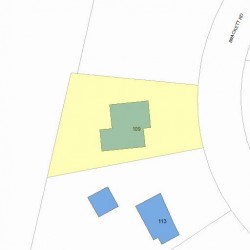 109 Brackett Rd, Newton MA  02458-2613 plot plan