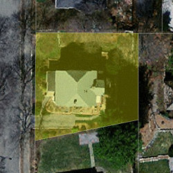 14 Bacon Pl, Newton MA 02464-1004 aerial view