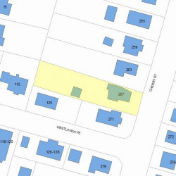 267 Cherry St, Newton MA  02465-1607 plot plan