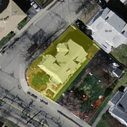 101 Crafts St, Newton MA  02458-1257 aerial view