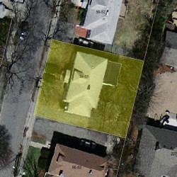 56 Noble St, Newton MA  02465-1016 aerial view