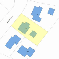 24 Manchester Rd, Newton MA 02461-1121 plot plan