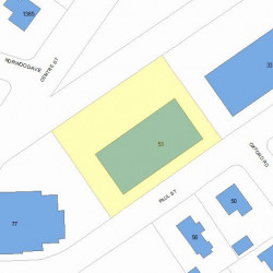 53 Paul St, Newton MA  02459-2409 plot plan