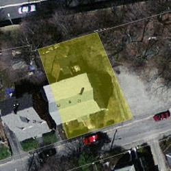 21 Hunter St, Newton MA  02465-2407 aerial view