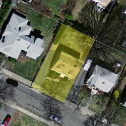 99 Cleveland St, Newton MA  02465-1562 aerial view