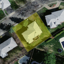 47 Nardell Rd, Newton MA  02459-2823 aerial view