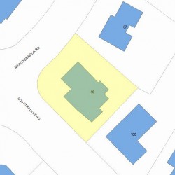 90 Country Club Rd, Newton MA  02459-3022 plot plan