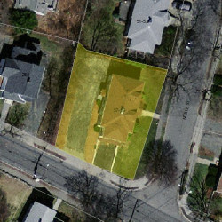 57 Noble St, Newton MA  02465-1015 aerial view