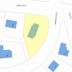 7 Shornecliffe Rd, Newton MA 02458-2437 plot plan