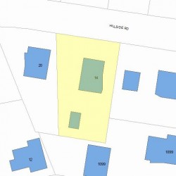 14 Hillside Rd, Newton MA  02461-1422 plot plan