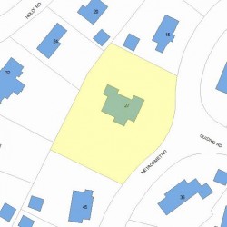 27 Metacomet Rd, Newton MA  02468-1418 plot plan