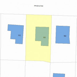 108 Oakdale Rd, Newton MA  02461-1813 plot plan