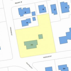 256 Highland St, Newton MA 02465-2715 plot plan