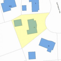 11 Glastonbury Oval, Newton MA  02468-1629 plot plan