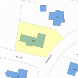 226 Kent Rd, Newton MA  02468-1108 plot plan