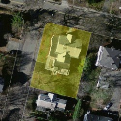 206 Church St, Newton MA  02458-1906 aerial view