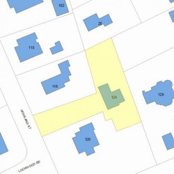 124 Highland St, Newton MA 02465-2406 plot plan