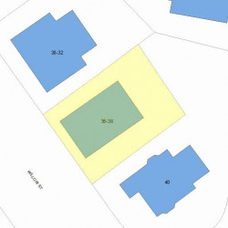 38 Willow St, Newton MA  02459-1932 plot plan
