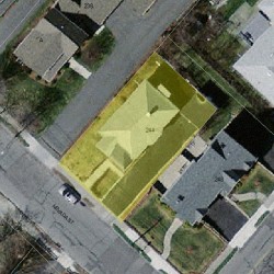 244 Nevada St, Newton MA  02460-1258 aerial view