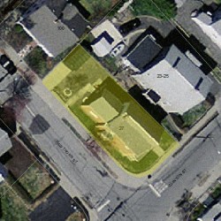 27 Clinton St, Newton MA  02458-1211 aerial view