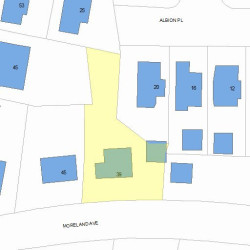 39 Moreland Ave, Newton MA  02459-2114 plot plan