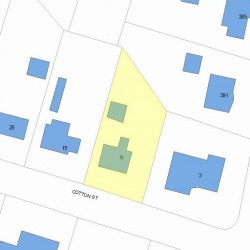 9 Cotton St, Newton MA  02458-2619 plot plan
