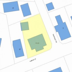 13 Waban St, Newton MA 02458-1533 plot plan