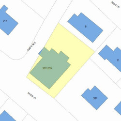 207 River St, Newton MA  02465-1431 plot plan