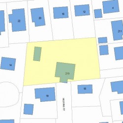 219 Melrose St, Newton MA  02466-1120 plot plan