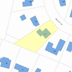117 Brackett Rd, Newton MA  02458-2613 plot plan