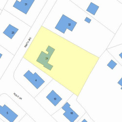 24 Smith Ave, Newton MA  02465-1554 plot plan
