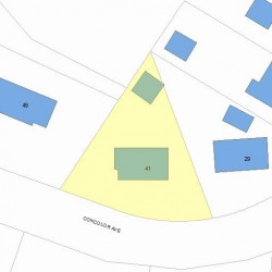 41 Concolor Ave, Newton MA  02458-2511 plot plan