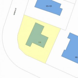 115 Waban St, Newton MA  02458-1412 plot plan